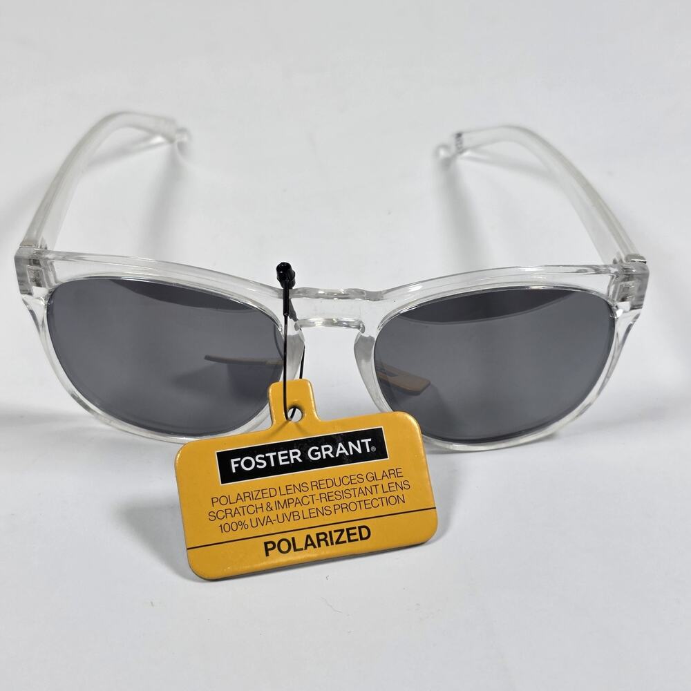 Foster Grant Clear Frame Polarized Unisex Scratch & Impact- Resistant UVA-UVB
